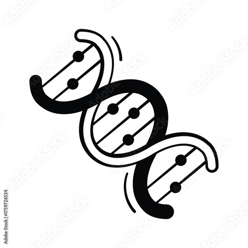 Take a look at this beautiful icon of Double helix DNA strand, genetic research and healthcare.