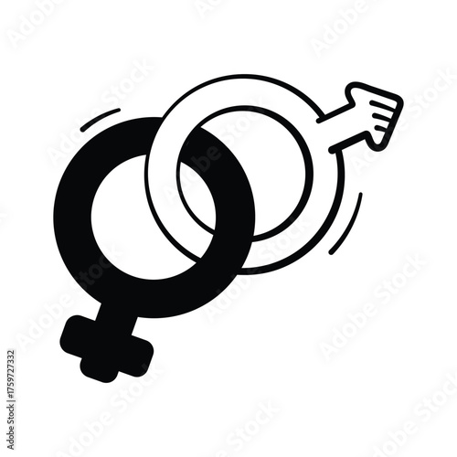 Gender symbols vector design representing male and female healthcare and wellness