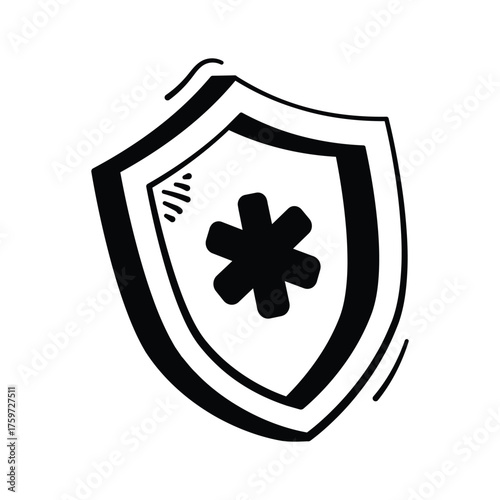 A shield icon representing healthcare protection and medical safety.