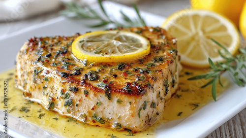 Pan-Seared Fish Steak with Herbs