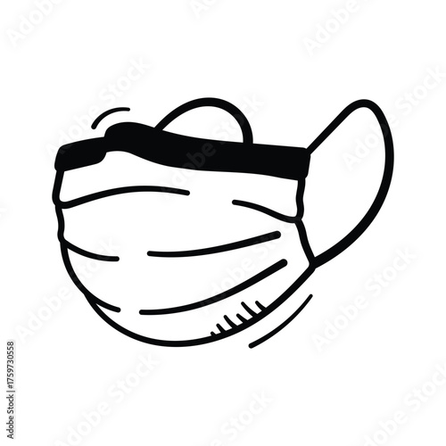 Healthcare safety, personal care, icon of medical mask in glyph style