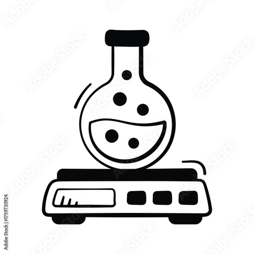 Grab this amazing icon of chemistry weighing machine in modern design style