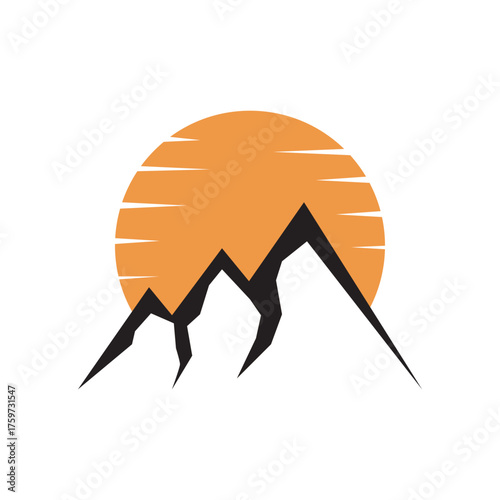 Set of vector mountain and outdoor adventures logo