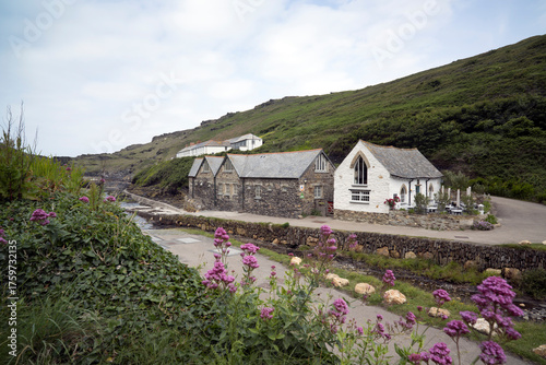 Boscastle old buildings by the harbour