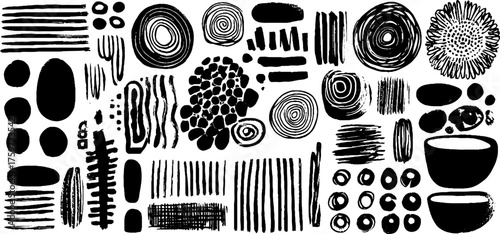 Abstract geometric art with intersecting arcs, spirals, and grids for creative design