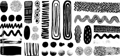 Abstract sandy patterns collection featuring dots, waves, spots, and curves for creative design projects