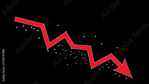 Red stock market investment decline chart