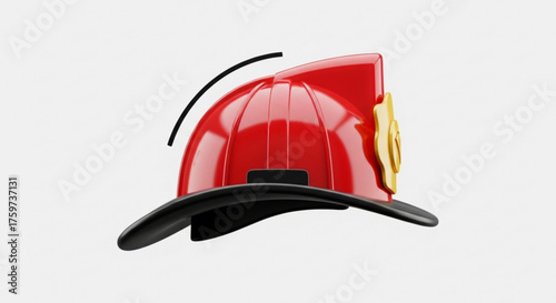 Firefighter helmet, representing safety, protection, and the heroic profession of firefighting in a detailed 3d rendering