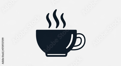 A steaming cup of coffee, , offers a comforting and inviting image, perfect for conveying warmth, relaxation, and a moment of indulgence