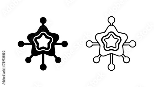 Sheriff badge outline with transparent background