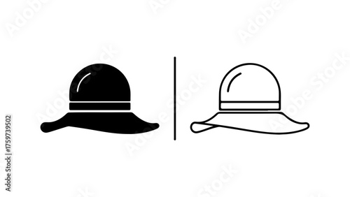 Bowler hat icon with transparent background