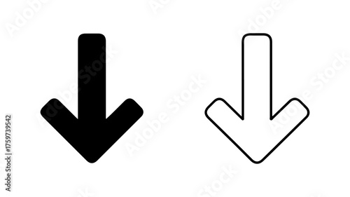 Downward arrow icons with transparent background