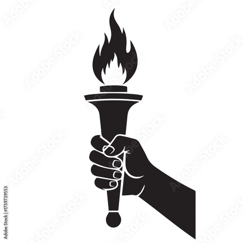 Hand holding a burning torch symbolizing light and guidance.