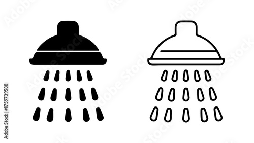 Shower head icon with transparent background