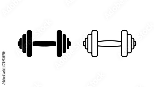 Dumbbells icon set with transparent background