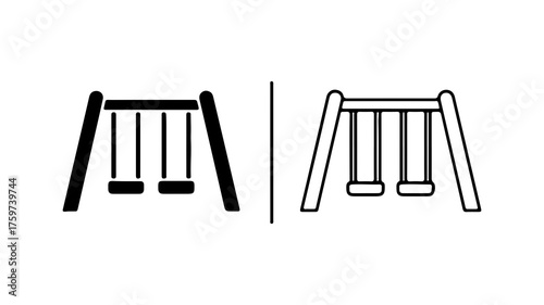 Playground swings set with transparent background