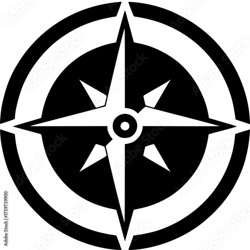 Navigational Compass Rose: An iconic compass rose, a classic symbol of direction, guidance, and exploration.