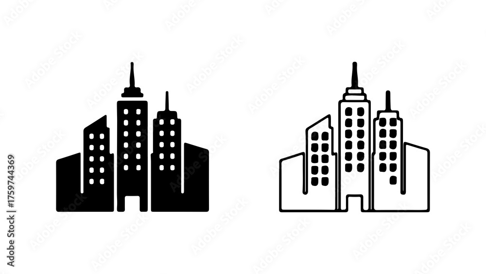 Fototapeta premium City skyline outline with transparent background