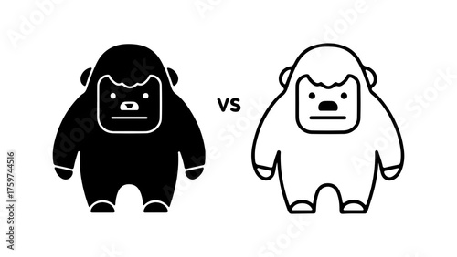 Yeti characters comparison with transparent background
