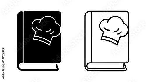 Cookbook with chef hat with transparent background