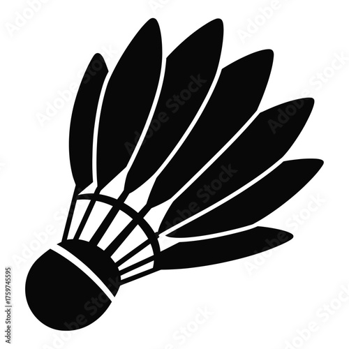 Badminton shuttlecock vector illustration scalable eps icon for sports and games graphics silhouette vector illustration white background