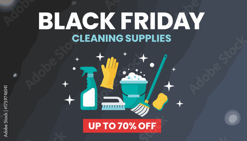Black Friday cleaning supplies sale with discounts up to 70 off Perfect for retail promotions