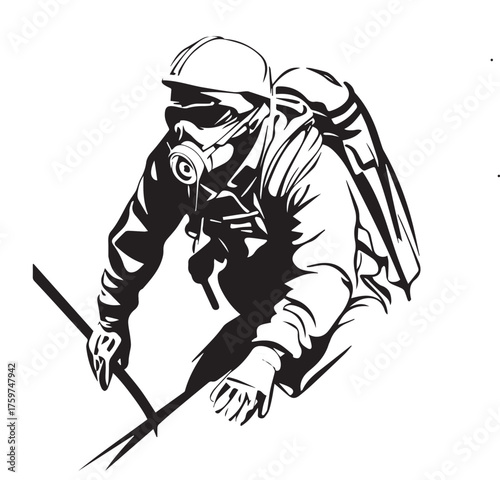 rescuer vector illustration