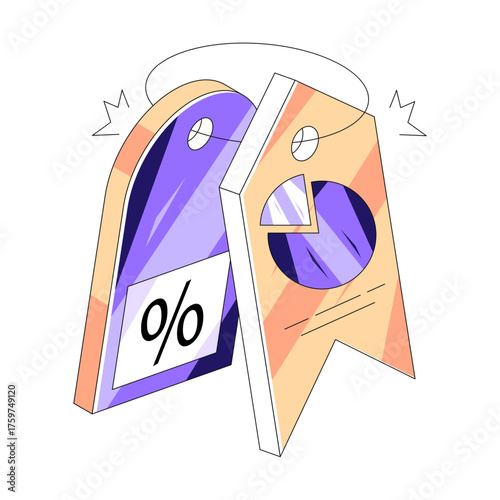 An eye catching design icon of business tags