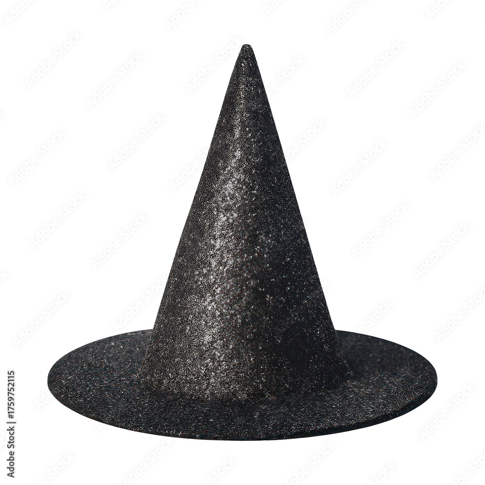 Fototapeta premium PNG Sparkling black witch hat.