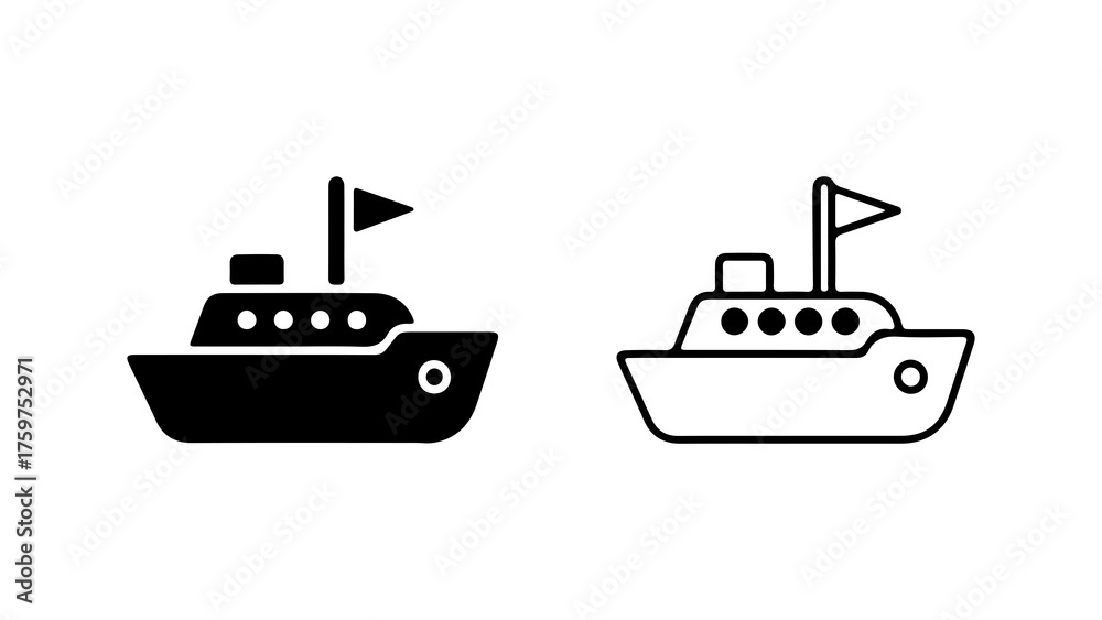 Fototapeta premium Small boat icons with transparent background