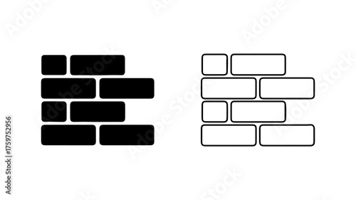 Brick wall outline with transparent background