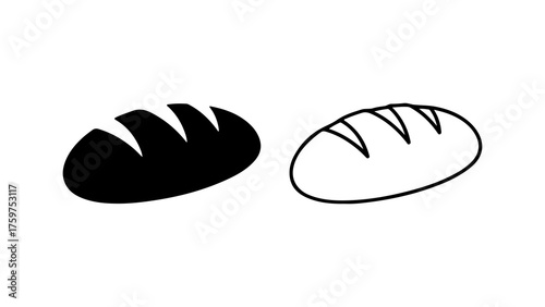Loaf of bread outline with transparent background
