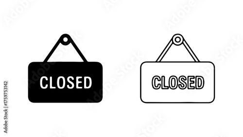 Closed sign with transparent background