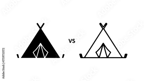 Tipi tents comparison with transparent background
