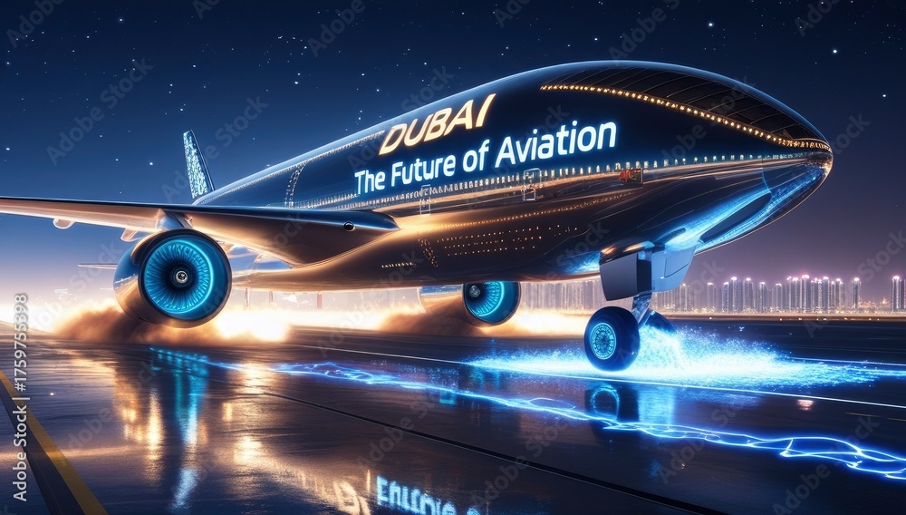 Fototapeta premium airplane in the night