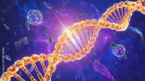 DNA Helix Unveiled: A mesmerizing depiction of the double helix structure of DNA, showcasing its intricate molecular design and the wonders of scientific innovation.