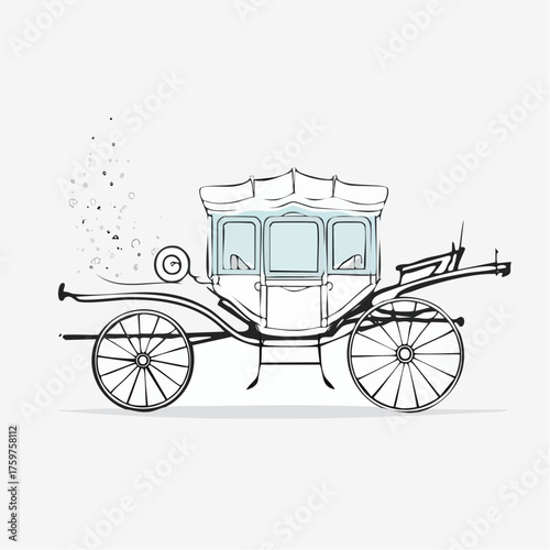 old carriage outline with light blue windows