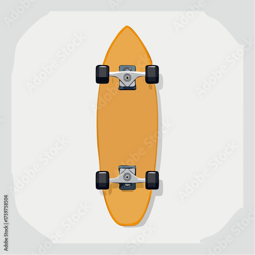 Orange cruiser skateboard top view