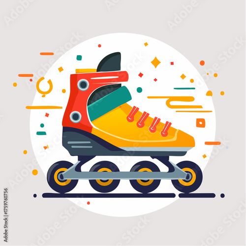 Retro roller skate with wheels