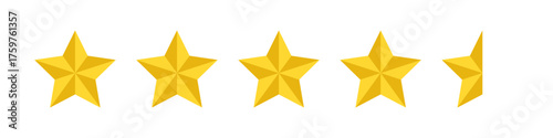 4.5-star rating icon representing quality, feedback, and evaluation, suitable for reviews, ratings, customer feedback, product quality, and service evaluation design projects