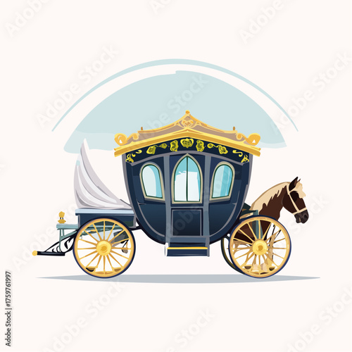 Royal carriage pulled by a horse