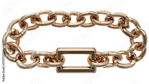 Golden chain bracelet close-up on black