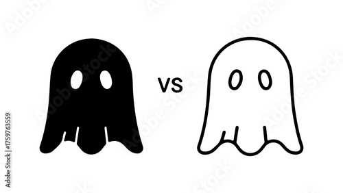 Ghosts facing off with transparent background