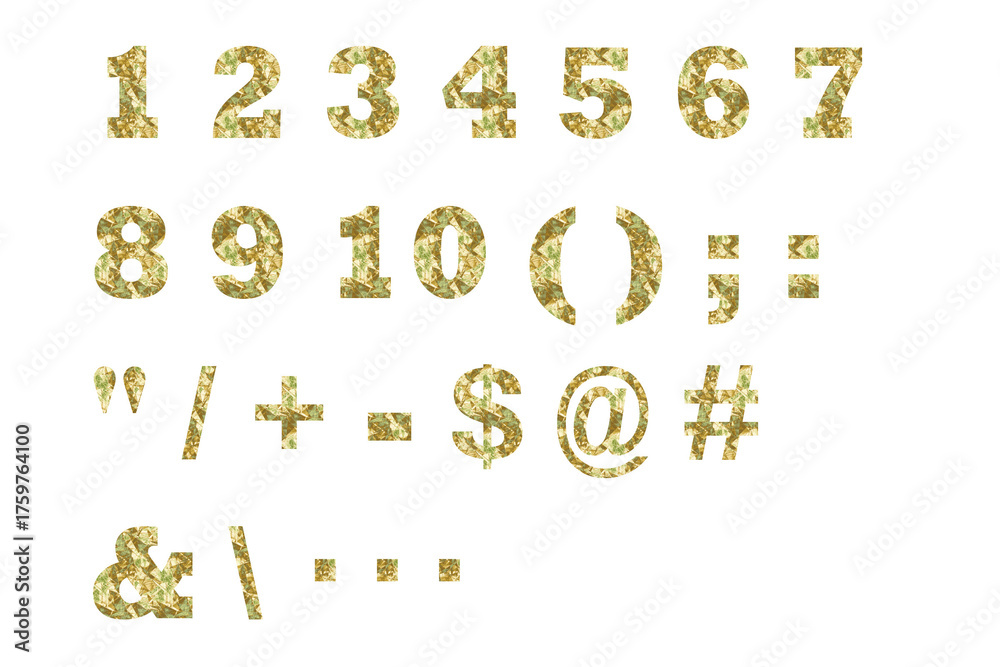 Naklejka premium 文字 3 数字 金箔のテクスチャー