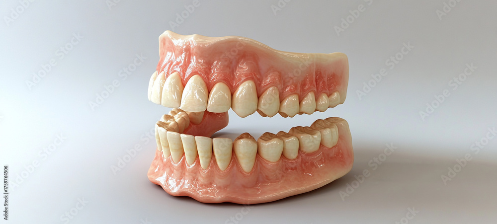 Obraz premium A detailed anatomical model of human teeth showcasing the structure and arrangement of dentition for educational purposes
