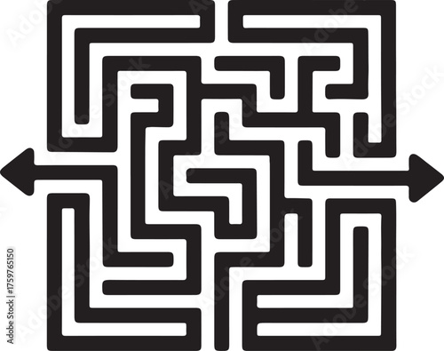 Maze Labyrinth Game Puzzle Solution Path Challenge Navigation Abstract