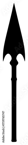 spear on a transparent background, black, icon, silhouette 