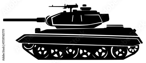 tank on a transparent background, black, icon, silhouette, tank 
