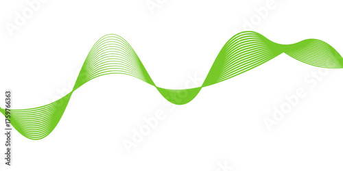 Modern abstract green wave liquid lines background.dots on a whit clean and fresh background,Frequency sound wave lines and technology curve lines,green wave lines frame