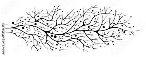 Abstract Microvascular Network Tissue Vector Art, Clean Capillary System Design